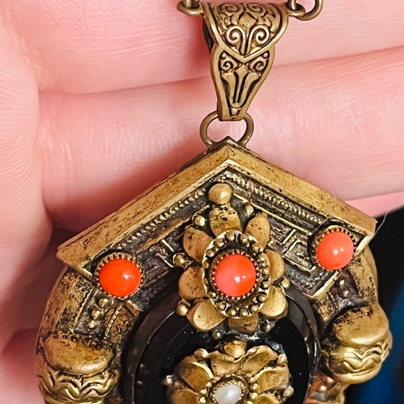 Vintage Neiger Brothers Art Deco Coral Czech Glass Necklace - Picture 6 of 11